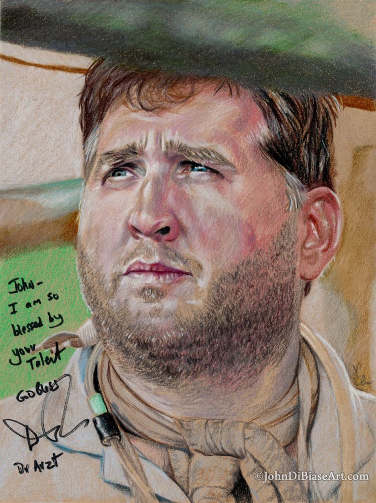 AUTOGRAPHED Daniel Roebuck “LOST” Dr. Leslie Arzt Colored Pencil Drawing